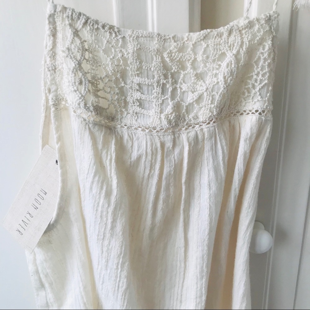 NWT Anthro Moon River Crochet Tassel Tank Small - Picture 6 of 8